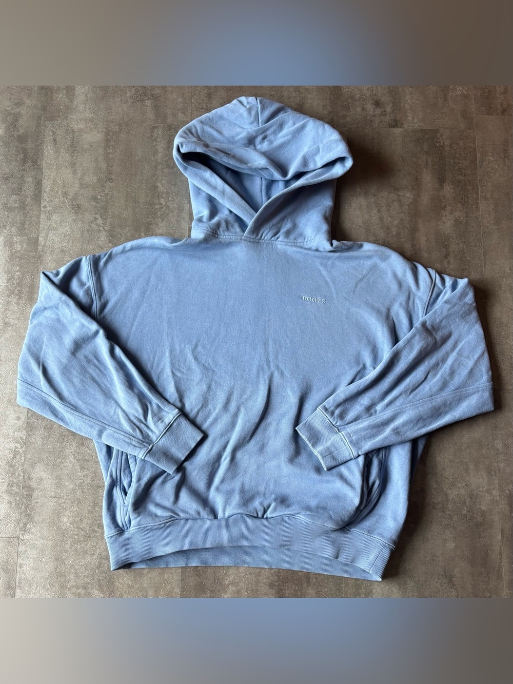 Roots One Oversized Hoodie Mens XL Baby Blue